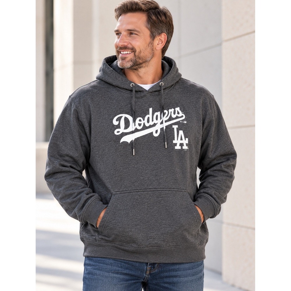 Los Angeles Dodgers Fanatics Hoodie Men 2XL Charcoal Gray MLB Pullover